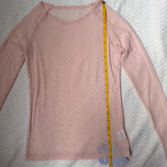 Pink Mesh Long Sleeve Top XS | Mangopop | Sheer Layering NWT - Picture 4 of 5